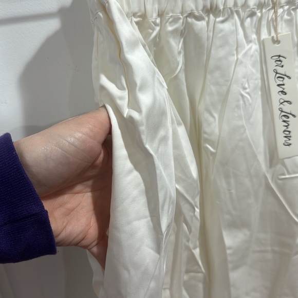 *NEW* FOR LOVE & LEMONS CLEMENTINE MIDI POPLIN SKIRT SMALL WHITE - Picture 6 of 8
